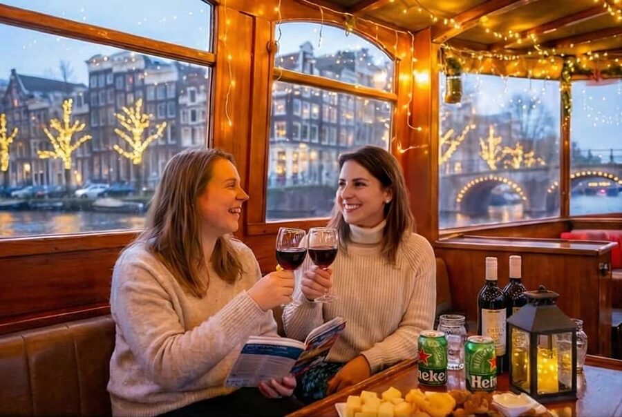 Amsterdam:1.5-Hour Canal Cruise local Guide, Drinks & Snacks - Food, drinks, and the meaning of $25