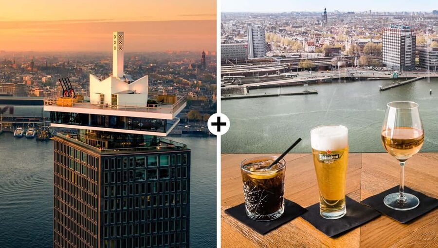 Amsterdam: A'DAM Lookout Entry Ticket with 2 Drinks - Twenty floors in twenty seconds