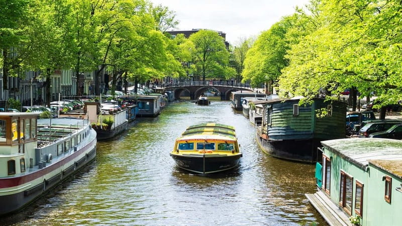 Amsterdam canal cruise with culinary burger or cheese & wine - Noorderkerk and the Jordaan finish