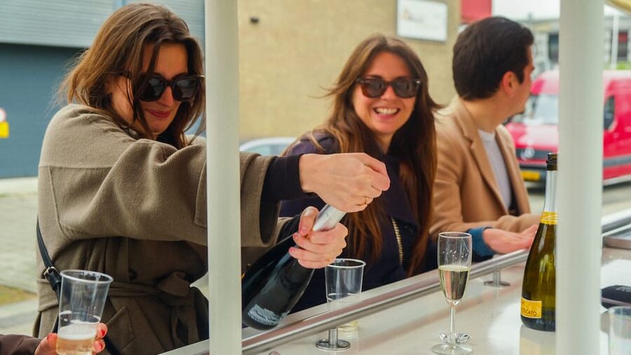 Amsterdam: Dutch Prosecco Party Bike - The 10-minute stop near Coffeeshop Sloterdijk
