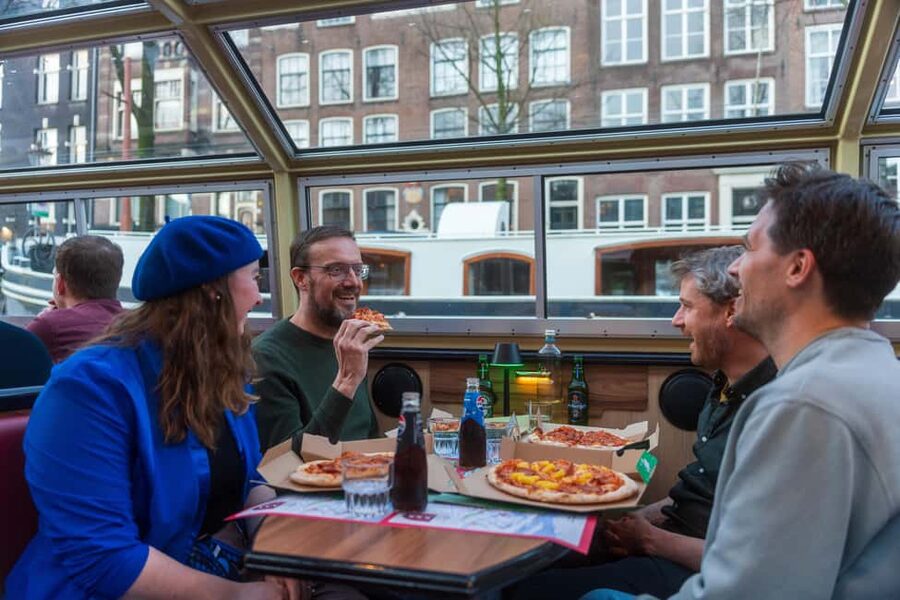 Amsterdam: Evening Pizza Cruise Along the Canals - The route from Damrak to the Canal Belt