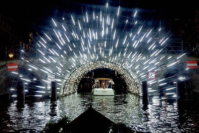 Amsterdam Light Festival: Canal Cruise + Snack & Unlimited Drinks - Amsterdam’s lights from the canal