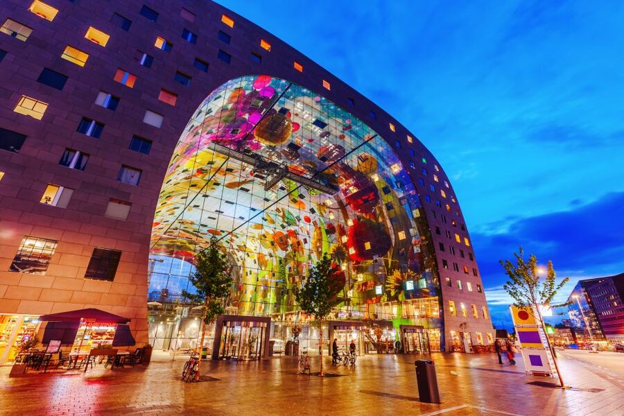 From Amsterdam: Rotterdam and The Hague Tour in Spanish - Markthal, the Meuse, and free time