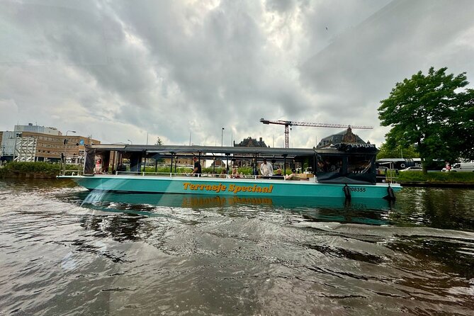 Groningen: Terrace Boat Experience with a Cozy Bar: 1 hour - Oosterhaven, Groningen’s working-waterfront view