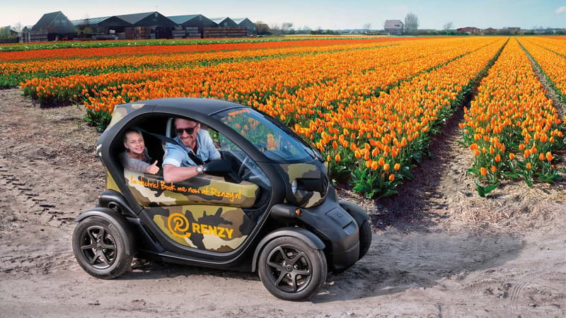 Lisse: Self-Guided Tulip Fields GPS Audio Tour - Getting comfortable in the Renault Twizy