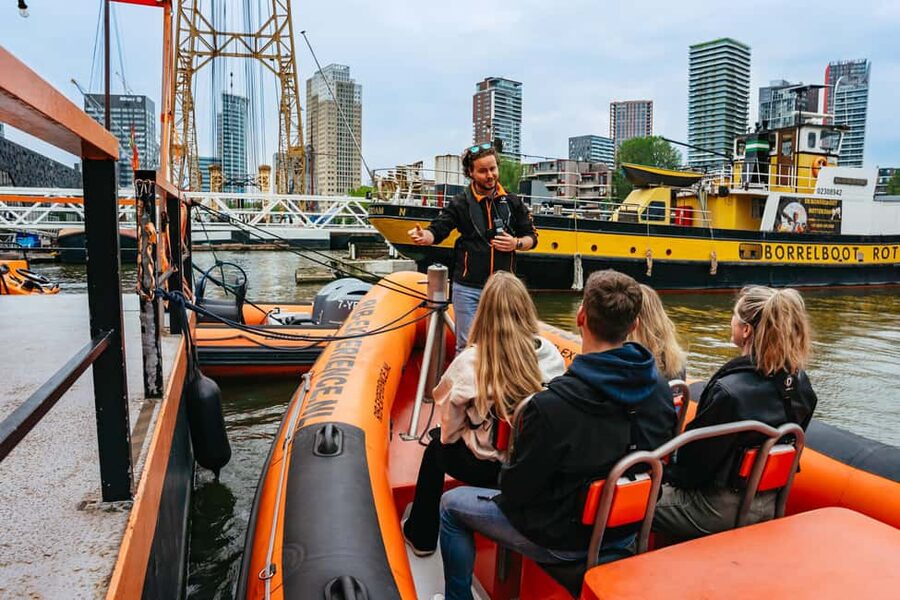 Rotterdam: RIB Speedboat Sightseeing Cruise - Euromast, Hotel New York, and the Rotterdam skyline