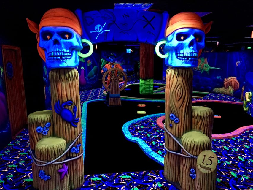 The Hague: Glowgolf Glow in the Dark Indoor Minigolf - Sharks, turtles, and mermaids give each hole a visual identity